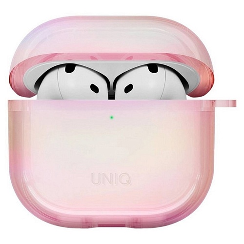 Чехол Airpods 4 Uniq Iridescia (holographic), розовый