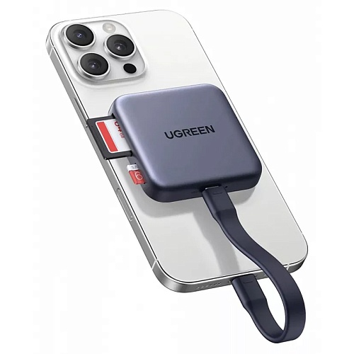 Картридер UGREEN CM898 Magnetic 3-in-1, серый космос